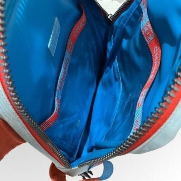 Chanel CC Sport Line Nylon Backpack Bag Multicolor Blue Red Vintage main image 5